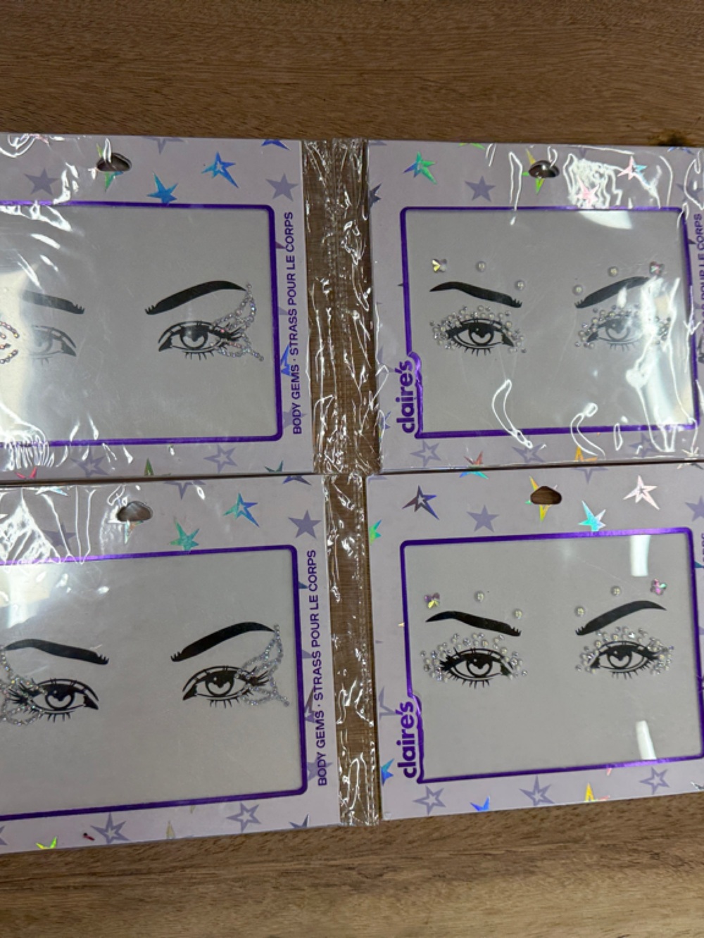 Claire's Silver Eye‎ Gem Sticker Sets - Sparkling Face & Eye Accents 4 packs